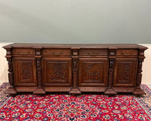 Load image into Gallery viewer, Antique French Breton LARGE Carved Sideboard Server Entry Buffet Oak c.1900-20s
