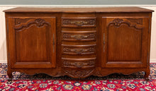 Load image into Gallery viewer, Antique French Louis XV Bow Front Buffet Sideboard Server Carved Oak c. 1930s