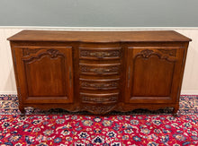 Load image into Gallery viewer, Antique French Louis XV Bow Front Buffet Sideboard Server Carved Oak c. 1930s