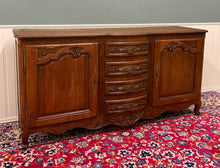 Load image into Gallery viewer, Antique French Louis XV Bow Front Buffet Sideboard Server Carved Oak c. 1930s