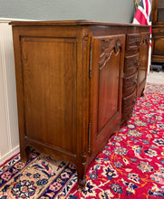 Load image into Gallery viewer, Antique French Louis XV Bow Front Buffet Sideboard Server Carved Oak c. 1930s
