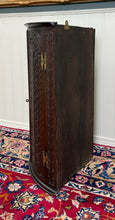 Load image into Gallery viewer, Antique English Corner Cabinet Carved Oak Hanging Wall Cabinet Storage 19C