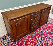 Load image into Gallery viewer, Antique French Louis XV Bow Front Buffet Sideboard Server Carved Oak c. 1930s