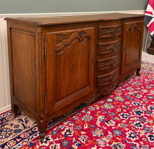 Load image into Gallery viewer, Antique French Louis XV Bow Front Buffet Sideboard Server Carved Oak c. 1930s