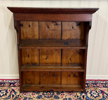 Load image into Gallery viewer, Antique English Plate Rack Wall Shelf Hanging Wall Decor Carved Oak 19th C