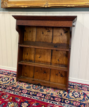 Load image into Gallery viewer, Antique English Plate Rack Wall Shelf Hanging Wall Decor Carved Oak 19th C