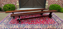 Load image into Gallery viewer, Antique French Farmhouse Benches PAIR Trestle Oak Farm Table Banquette 110&quot; LONG