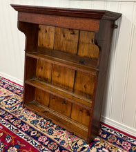 Load image into Gallery viewer, Antique English Plate Rack Wall Shelf Hanging Wall Decor Carved Oak 19th C