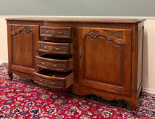 Load image into Gallery viewer, Antique French Louis XV Bow Front Buffet Sideboard Server Carved Oak c. 1930s