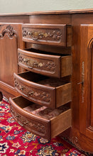 Load image into Gallery viewer, Antique French Louis XV Bow Front Buffet Sideboard Server Carved Oak c. 1930s