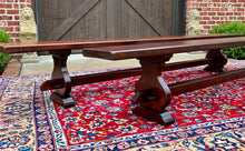 Load image into Gallery viewer, Antique French Farmhouse Benches PAIR Trestle Oak Farm Table Banquette 110&quot; LONG