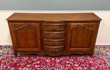 Load image into Gallery viewer, Antique French Louis XV Bow Front Buffet Sideboard Server Carved Oak c. 1930s