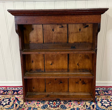 Load image into Gallery viewer, Antique English Plate Rack Wall Shelf Hanging Wall Decor Carved Oak 19th C
