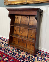 Load image into Gallery viewer, Antique English Plate Rack Wall Shelf Hanging Wall Decor Carved Oak 19th C