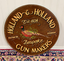 Load image into Gallery viewer, Vintage English Pub Sign Holland &amp; Holland Gun Makers Pheasant Lodge Bespoke