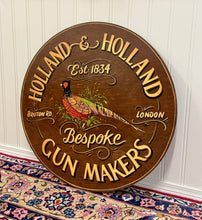 Load image into Gallery viewer, Vintage English Pub Sign Holland &amp; Holland Gun Makers Pheasant Lodge Bespoke