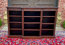 Load image into Gallery viewer, Antique English Bookcase Stepback Bookshelf Display Cabinet Oak c. 1900s