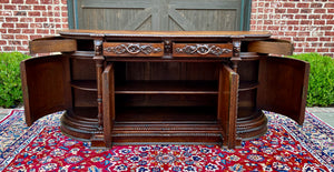 Antique French Hunt Sideboard Buffet Server Renaissance Revival Oak 19th Superb!