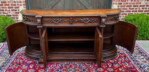 Antique French Hunt Sideboard Buffet Server Renaissance Revival Oak 19th Superb!