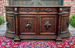 Antique French Hunt Sideboard Buffet Server Renaissance Revival Oak 19th Superb!