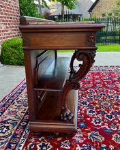 Load image into Gallery viewer, Antique French Gothic Server Sideboard Console Table 2-Tier Walnut Marble Top