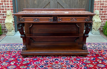 Load image into Gallery viewer, Antique French Gothic Server Sideboard Console Table 2-Tier Walnut Marble Top