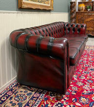 Load image into Gallery viewer, Vintage English Chesterfield Leather Tufted Sofa Oxblood Red Mid Century