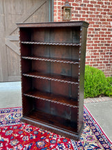 Load image into Gallery viewer, Antique English Bookcase Bookshelf Display Cabinet TALL Carved Oak c. 1900