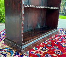 Load image into Gallery viewer, Antique English Bookcase Bookshelf Display Cabinet TALL Carved Oak c. 1900