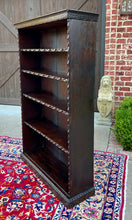 Load image into Gallery viewer, Antique English Bookcase Bookshelf Display Cabinet TALL Carved Oak c. 1900