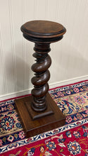 Load image into Gallery viewer, Antique PAIR French Louis XIII Barley Twist Pedestals Plant Stands Oak 33" T