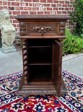 Load image into Gallery viewer, Antique French Side End Table Pedestal Cabinet BARLEY TWIST Oak Renaissance 19C