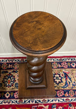 Load image into Gallery viewer, Antique PAIR French Louis XIII Barley Twist Pedestals Plant Stands Oak 33" T