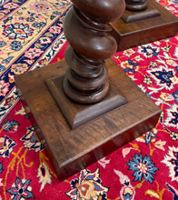 Load image into Gallery viewer, Antique PAIR French Louis XIII Barley Twist Pedestals Plant Stands Oak 33" T