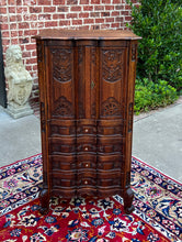 Load image into Gallery viewer, Antique French Cabinet Over Chest 4-Drawers Serpentine Carved Oak c. 1920s