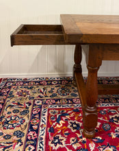 Load image into Gallery viewer, Antique French Country Farm Dining Table Farmhouse LARGE Drawer Oak 98"