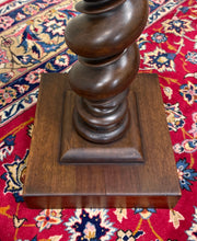Load image into Gallery viewer, Antique PAIR French Louis XIII Barley Twist Pedestals Plant Stands Oak 33" T