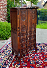 Load image into Gallery viewer, Antique French Cabinet Over Chest 4-Drawers Serpentine Carved Oak c. 1920s