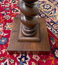 Load image into Gallery viewer, Antique PAIR French Louis XIII Barley Twist Pedestals Plant Stands Oak 33" T