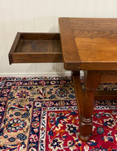 Load image into Gallery viewer, Antique French Country Farm Dining Table Farmhouse LARGE Drawer Oak 98"