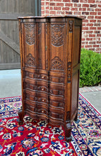 Load image into Gallery viewer, Antique French Cabinet Over Chest 4-Drawers Serpentine Carved Oak c. 1920s