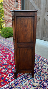 Antique French Cabinet Over Chest 4-Drawers Serpentine Carved Oak c. 1920s