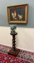 Load image into Gallery viewer, Antique PAIR French Louis XIII Barley Twist Pedestals Plant Stands Oak 33" T