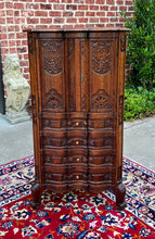 Load image into Gallery viewer, Antique French Cabinet Over Chest 4-Drawers Serpentine Carved Oak c. 1920s