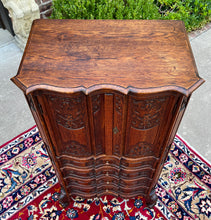 Load image into Gallery viewer, Antique French Cabinet Over Chest 4-Drawers Serpentine Carved Oak c. 1920s