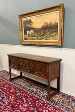 Load image into Gallery viewer, Antique English Jacobean Console Buffet Sideboard Sofa Table Oak c.1930s