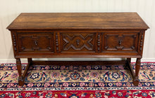 Load image into Gallery viewer, Antique English Jacobean Console Buffet Sideboard Sofa Table Oak c.1930s