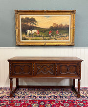Load image into Gallery viewer, Antique English Jacobean Console Buffet Sideboard Sofa Table Oak c.1930s