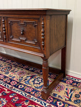 Load image into Gallery viewer, Antique English Jacobean Console Buffet Sideboard Sofa Table Oak c.1930s