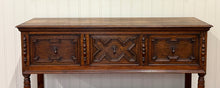 Load image into Gallery viewer, Antique English Jacobean Console Buffet Sideboard Sofa Table Oak c.1930s